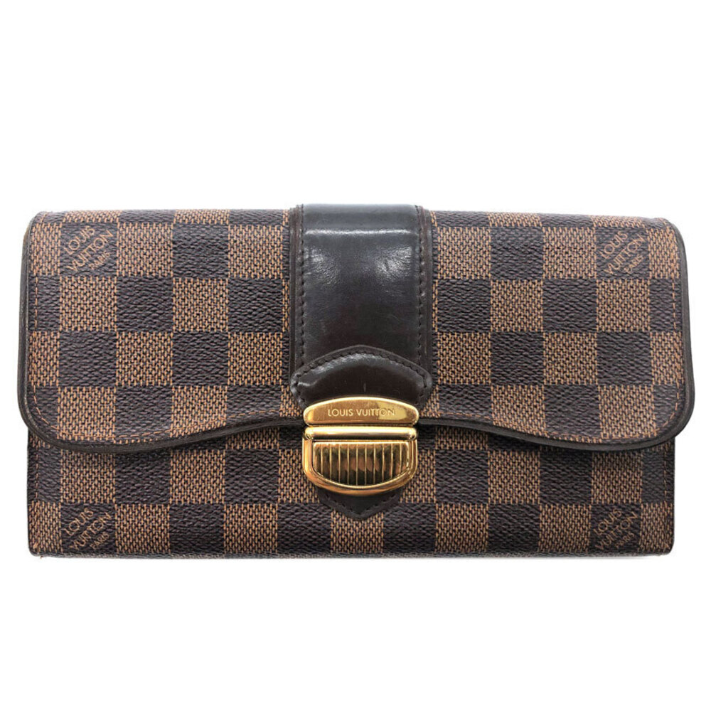 Louis Vuitton Long Wallet Damier Portefeuille Sistina Canvas Ebene Brown